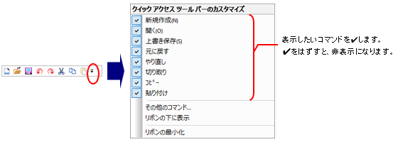 カスタマイズメニュー